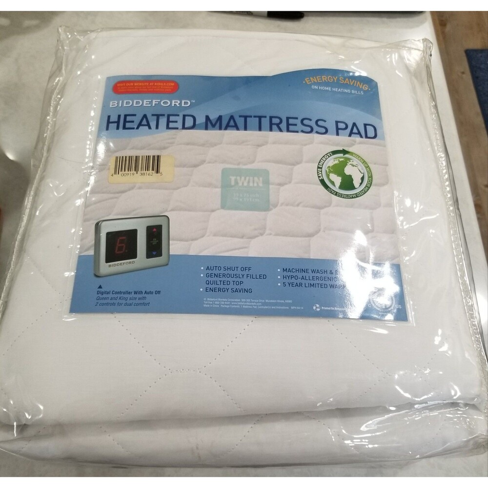 Biddeford Heated Mattress Pad Twin Size 75x39 New in Package